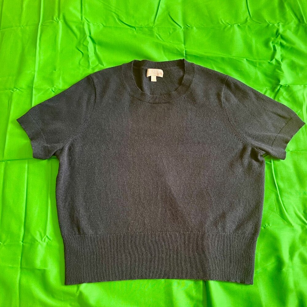Navy J.Crew shrunken cashmere sweater